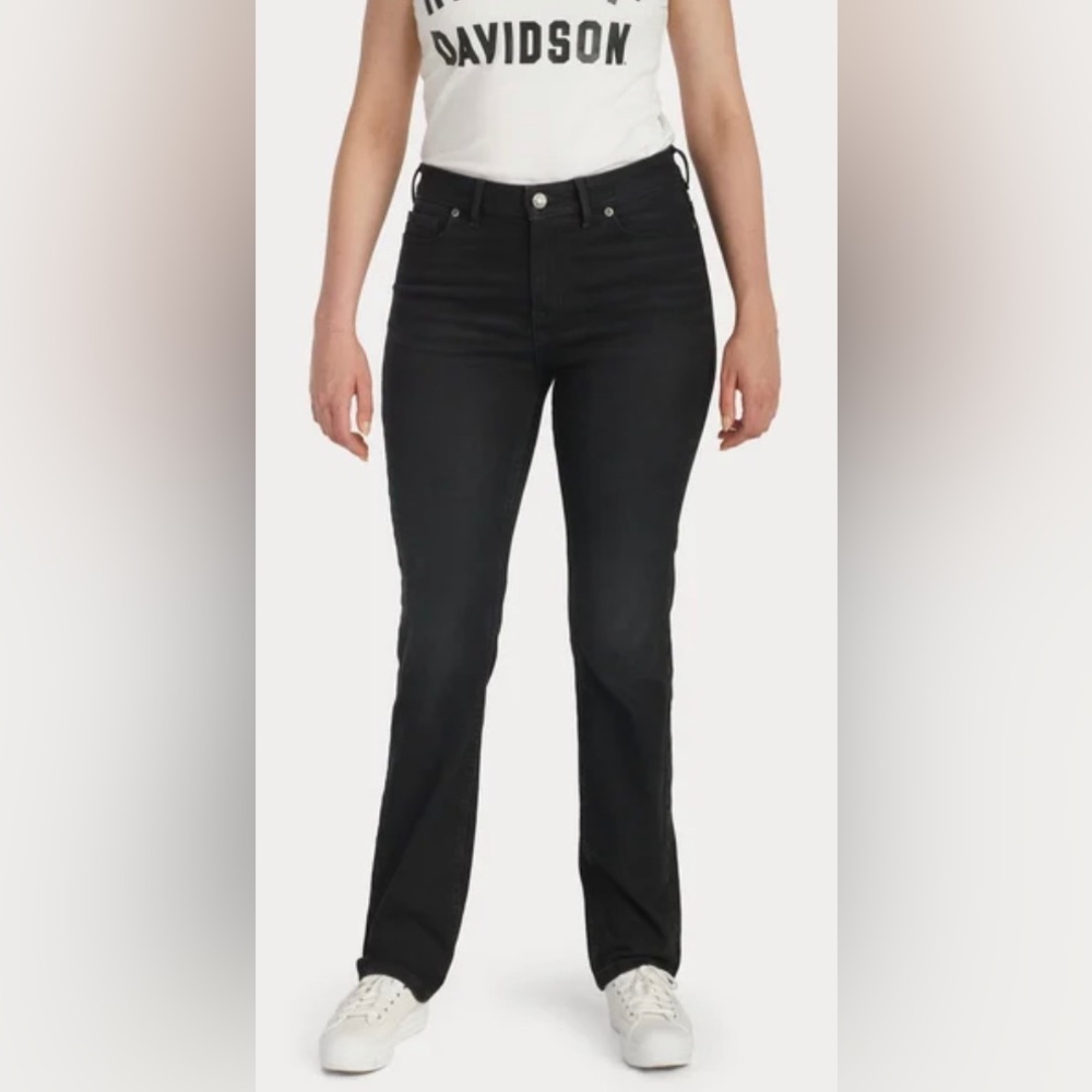 🏍️HARLEY DAVIDSON🏍️- Vintage Womens Black Straight Leg Jeans-Size 12L